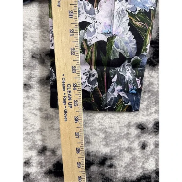 Asos‎ Pants Womens Size 4 Floral Straight Leg Polyester Hippie Career Flower - Picture 7 of 13